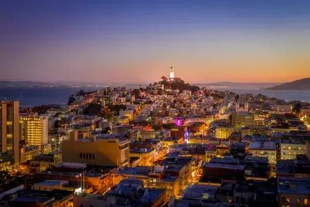 North Beach during twilight